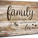 Large Family Canvas Wall Art for Kitchen Living Room Bless This Home Wall Decor Rustic Vintage Signs Pictures Farmhouse Family Painting Prints Christian Artwork Bedroom Office Home Decorations 24x36”