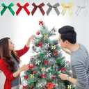 400 Pieces Christmas Mini Bows Small Satin Ribbon Bows Glitter Bows Bowknot for Wedding Birthday Party Decoration Wrapping Craft Supplies, 6 Colors