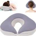 Face Down Pillow for Eye Surgery Recovery & Vitrectomy - Prone Headrest for Retinal Detachment, Stomach Sleepers & Massage - Adjustable Strap, Removable Cover (Grey)