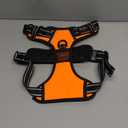 PHOEPET No Pull Dog Harness Medium Reflective Front Clip Vest with Handle,Adjustable 2 Metal Rings 3 Buckles,[Easy to Put on & Take Off](M, Orange)