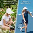 2-in-1 Womens Sun Visor Sun Hat Zipper Off Ponytail Friendly, Lightweight Quick Dry, Summer UV Protection