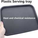 12 Pack Cafeteria Trays, 13 x 10 Inch Plastic Fast Food Serving Trays, Restaurant Black Stackable Serving Platter for Kitchen, Party, Dining