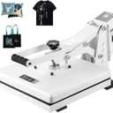 VEVOR Heat Press, 15x15 Heat Press Machine, Fast Heating, High Pressure Heat Press Machine for T-Shirt, Power Digital Industrial Sublimation Printer for Heat Transfer Vinyl, Easy to Use, White