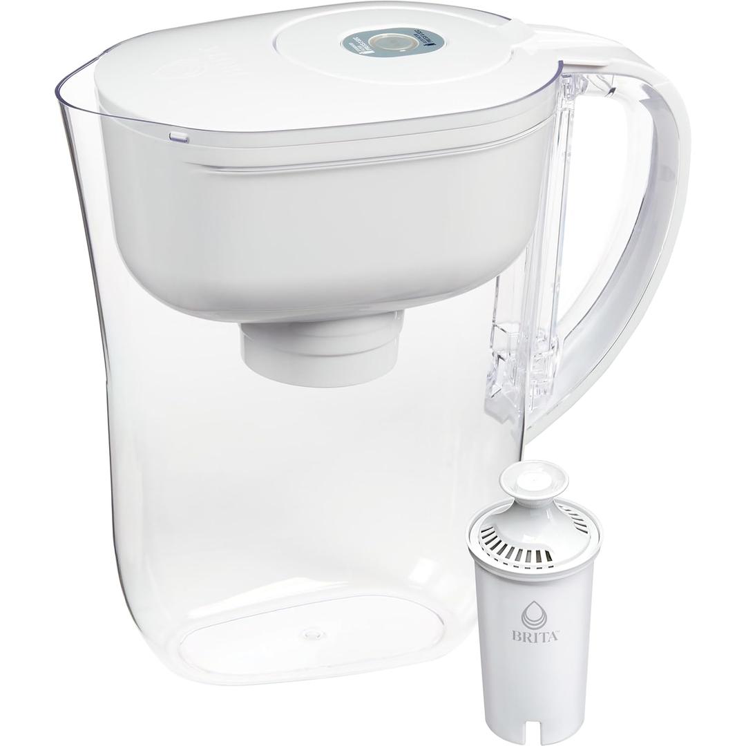 Brita Metro Water Filter Pitcher with SmartLight Change Indicator, BPA-Free, Replaces 1,800 Plastic Water Bottles a Year, Lasts Two Months, Includes 1 Filter, Small - 6-Cup Capacity, White