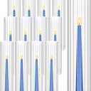 Hurricane Candle Holder Sleeve, Cylinder Candle Holders for Pillar Candles, D:3" H:16" Clear Ribbed Glass Candle Holder Set of 12, Open Ended Candle Shade for Centerpieces Wedding Table Decorations