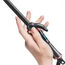 1/2 Inch Curling Iron for Short Hair, Dual Voltage Travel Size with 5 Adjustable Heat Settings, Mini Curling Iron Ceramic Barrel with Argan Oil Infused