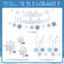 Winter Wonderland Banners, Glittery Snowflakes Hanging Swirls, 3D Laser Paper Snow Flakes for Winter Wonderland Frozen Party Decorations, Christmas Party Decoration, Birthday Home Decor.