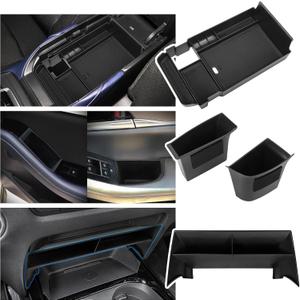 Center Console Organizer Compatible with 2020-2025 Mazda CX-30 Accessories, 3PC Armrest Tray, Secondary Storage Compartment Door Handle Storage Pocket Insert Accessories