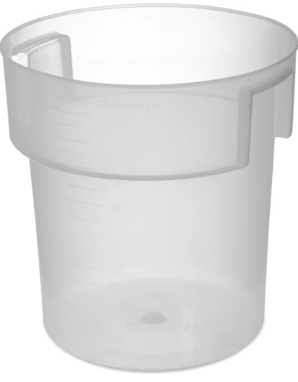 Carlisle FoodService Products Bain Marie Round Food Storage Container for Kitchens, Restaurants, Catering, Plastic, Clear (Translucent)