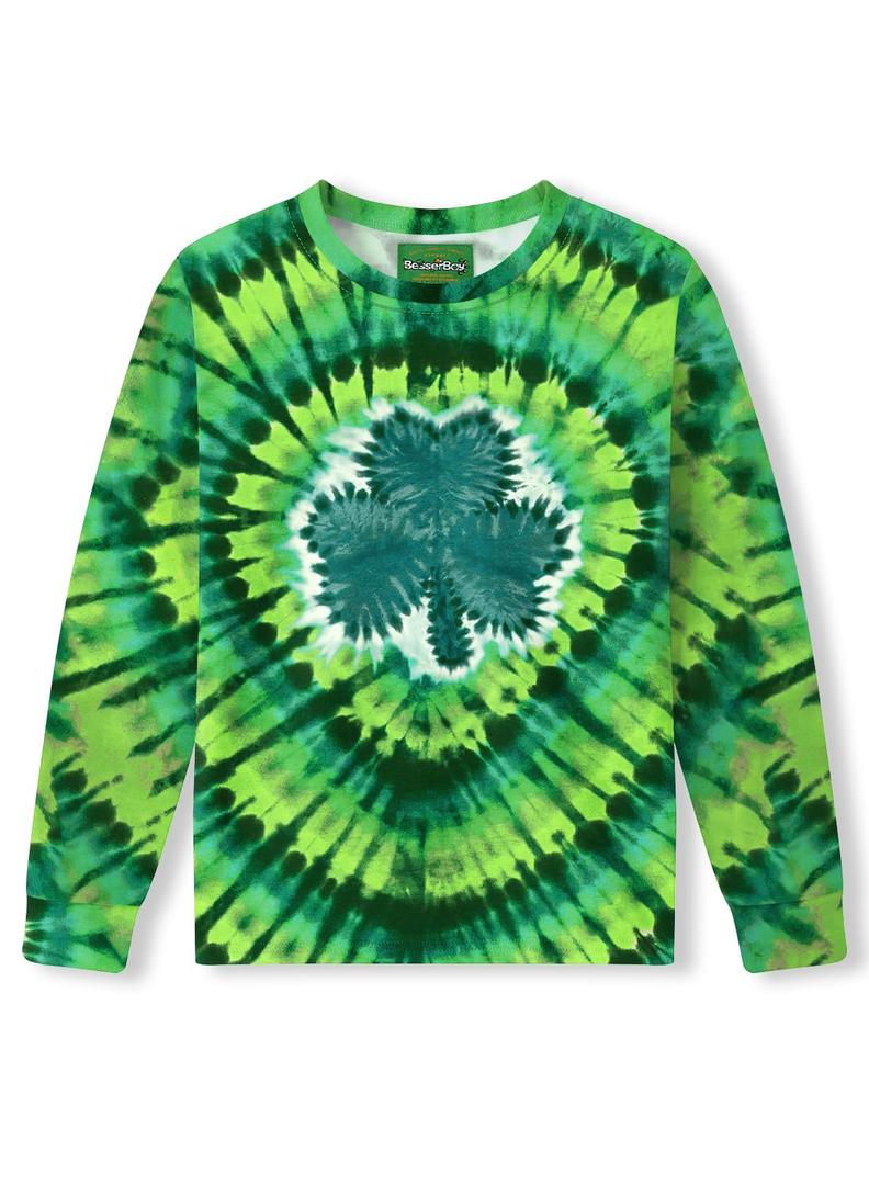 Unisex Kids St. Patrick's Irish Shamrock Sweatshirt Long Sleeve Lucky Saint Shirt Green Clover 6 Years (S)