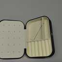 Hatori Travel Jewelry Box, PU Leather Small Jewelry Organizer for Women Girls, Portable Mini Travel Case Display Storage Holder Boxes for Stud Earrings, Rings, Necklaces, Bracelets. (Black)