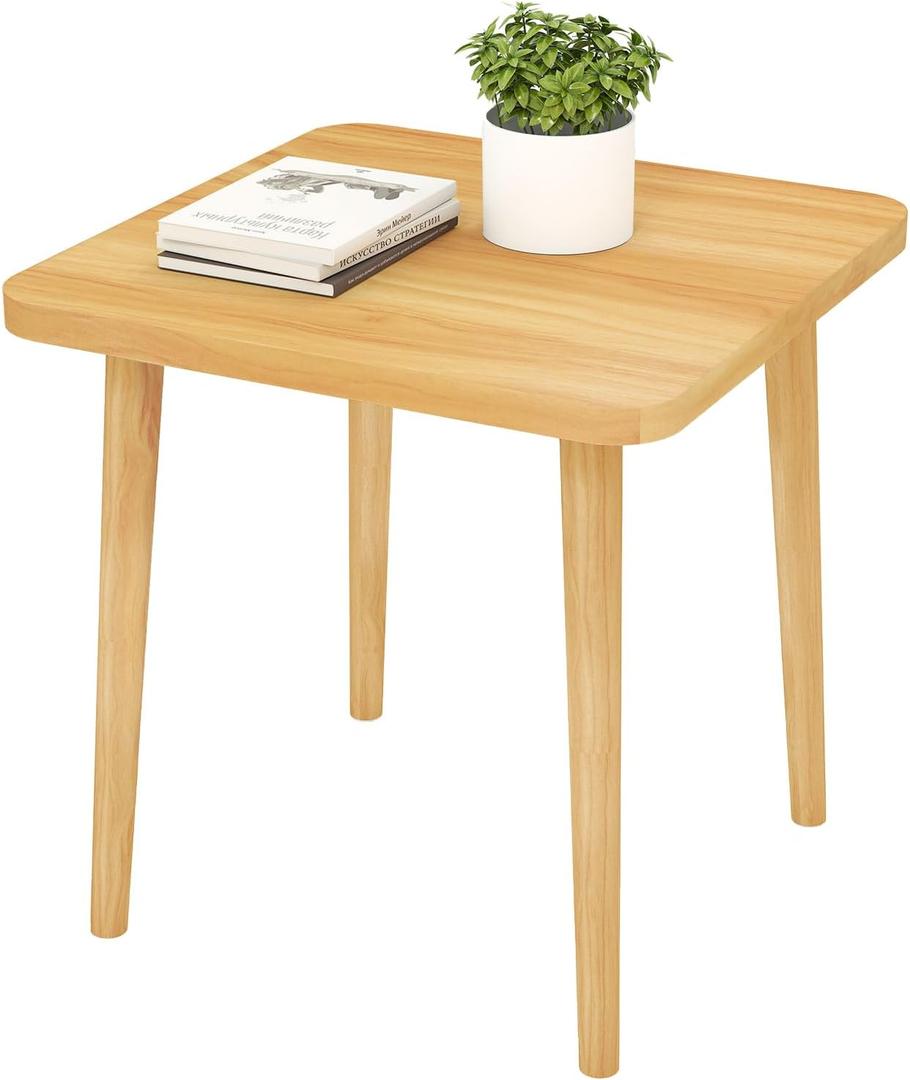 Square End table Small Side table for Living room, Natural,20"D x 20"H