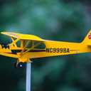 Thyggzjbs Piper J3 Cub Airplane Weathervane,3D Unique and Magical Metal Windmill Outdoor Wind Sculpture Kinetic Sculpture for Yard/Garden/Decor Decoration,Gifts for Flight Lovers