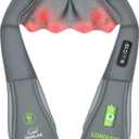 Snailax Cordless Neck Massager, Shiatsu Back Shoulder Massager with Heat, Portable Rechargeable Massagers for Neck and Back Pain Relief, Electric Massager Pillow, Gift for Women,Men(Grey)