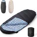 BISINNA Flannel XL Sleeping bag for Adults Warm & Cold Weather Sleeping bag 3-4 Season with 100% Cotton Lining Large Sleeping bag for Hiking Backpacking Travel Indoor and Outdoor (Black)