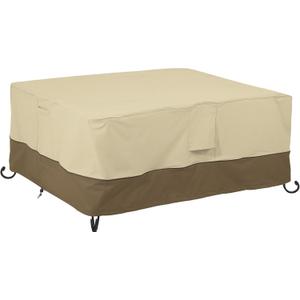 Classic Accessories Veranda Water-Resistant 40 Inch Rectangular Fire Pit Table Cover, Outdoor Firepit Cover