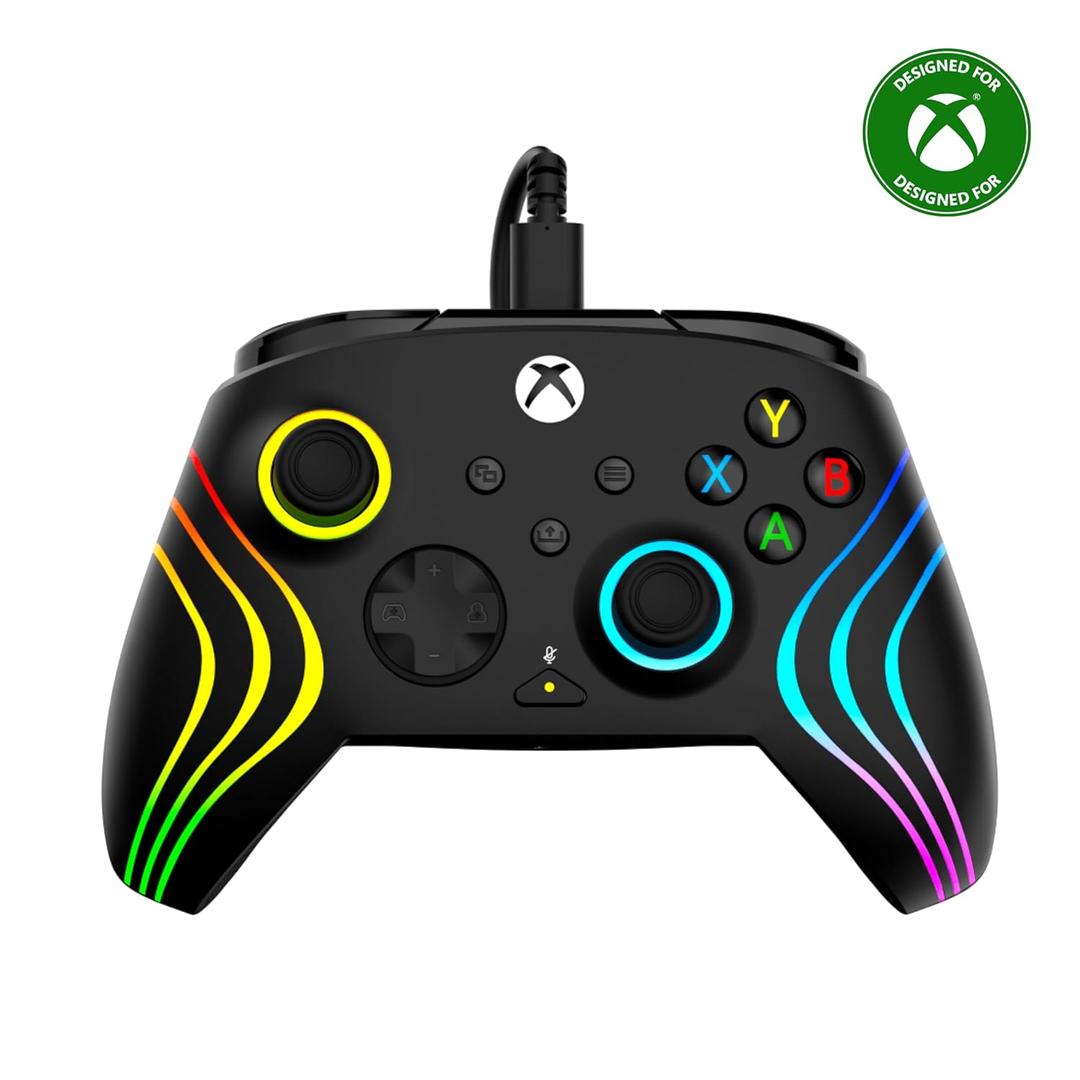 Turtle Beach Afterglow Wave Wired RGB Gaming Controller - Licensed for Xbox Series X|S, Xbox One & Windows PCs - Mappable Buttons, Hall-Effect Hair Triggers, Companion App - Black