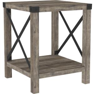 Walker Edison Sedalia Modern Farmhouse Metal X Side Table, 18 Inch, Grey Wash