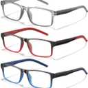OLOENBN Reading Glasses for Men/ Women, Blue Light Blocking Glasses for Men/ Women, Two Tone Readers with Spring Hinge Eyeglasses (C1 Mix Color, 3.0, x)