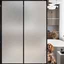 Frosted Glass Window Privacy Film Decorative, Bathroom Privacy Film for Glass Windows Cover, Static Cling, Removable, Reusable, Anti-UV, Anti-Glare, Heat Blocking,(Flash Point Pure, 45.2×157.4Inch), 45.2X157.4Inch