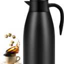 70oz Coffee Carafe Airpot Insulated Coffee Urn Stainless Steel Vacuum Thermal Pot Flask Dispenser for Coffee, Hot Water, Tea, Hot Beverage - Keep 12 Hours Hot, 24 Hours Cold-Black