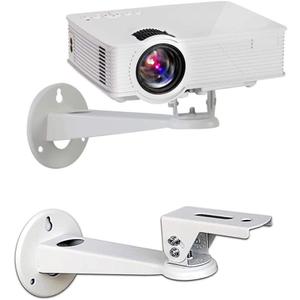 Drsn Mini Projector Wall Mount/Projector Hanger/CCTV Security Camera Housing Mounting Bracket(White) - for CCTV/Camera/Projector/Webcam - with Load 11 lbs Length 7.8 inch - Rotation 360 (White)
