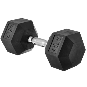 Rubber Encased Hex Dumbbell 45LB