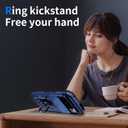 3 x for Google Pixel 9 Pro XL Case with Camera Lens Cover, HD Screen Protector, 10 FT Military Grade Drop Protection, Magnetic Ring Holder Kickstand Protective Phone Case, Navy Blue