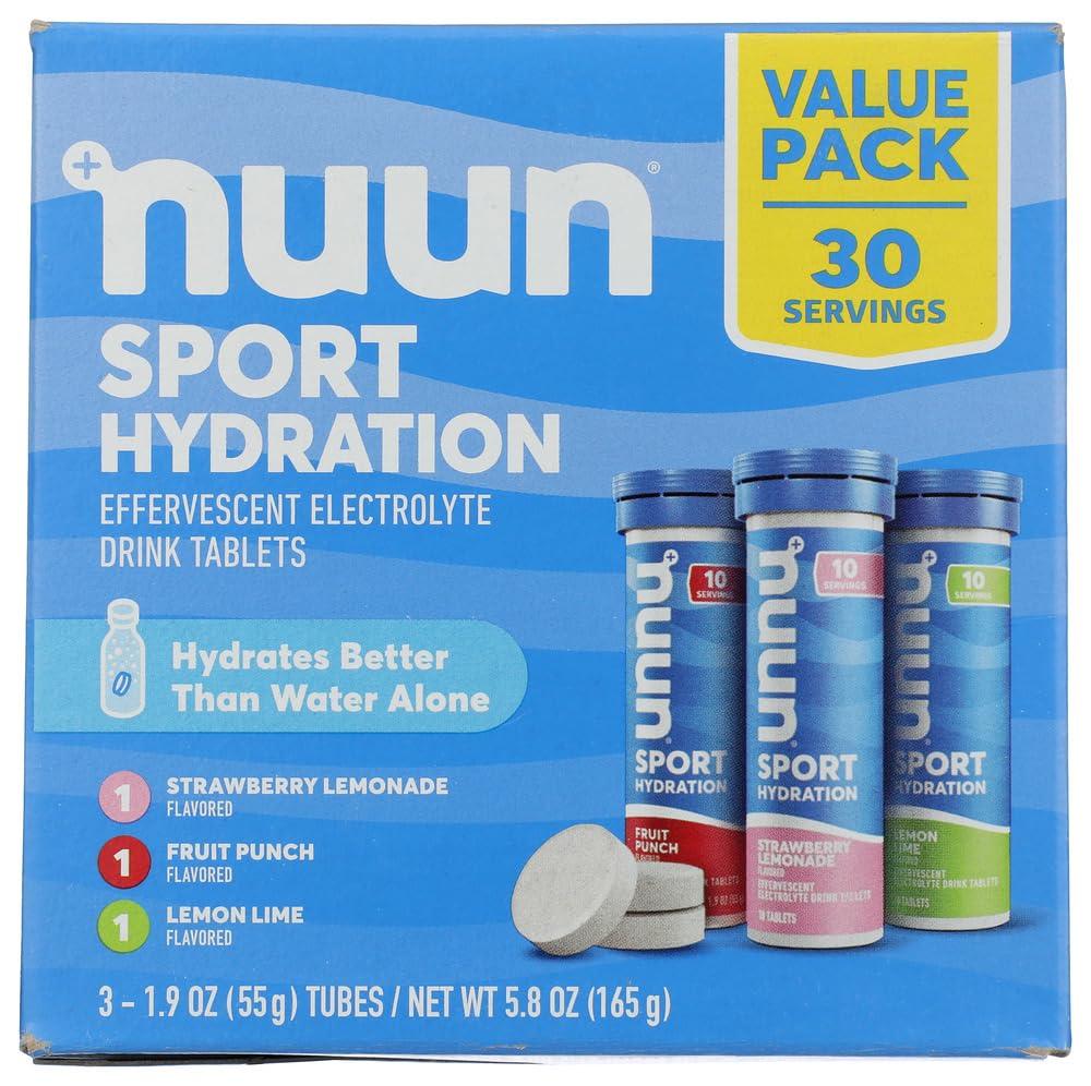 Nuun, Electrolyte Sport Tabs Variety Pack Box, 30 Count exp 03/2028