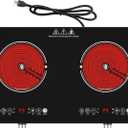 2 Burner Electric Cooktop 2400W, Portable Infrared Stove, Hot Plate