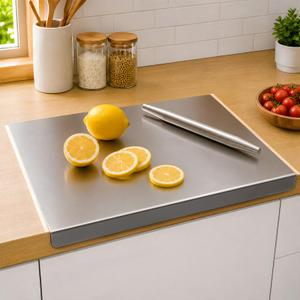 Stainless Steel Cutting Board with Lip,Extra Large 31.5" L X 19.7" W