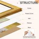 upsimples Vintage 12x16 Frame, Antique Gold Frame Displays 8.5 by 11 with Mat or 12 x 16 Without for Vertical or Horizontal Wall Decor, 1pack
