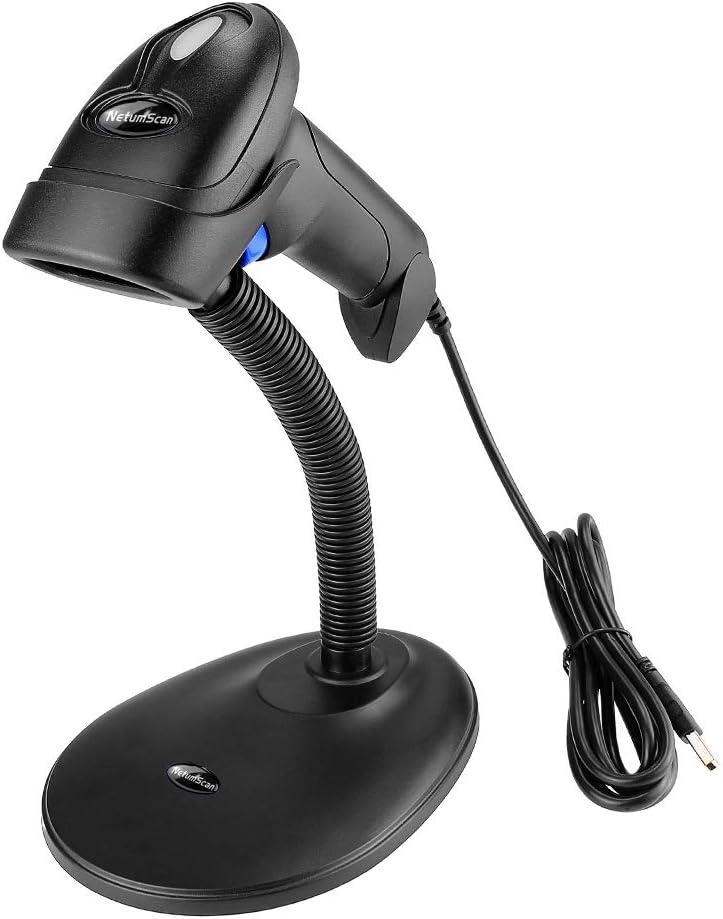 NetumScan Handheld USB 1D Barcode Scanner with Stand, Wired CCD Bar Code Reader for POS System Sensing, Store, Supermarket, WarehouseFlow Dealz is Faker