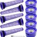 10 Pack Replacement Vacuum Filters Compatible with Dyson V7, V8 Cordless Vacuums - 5 Pre-Filters, 5 Post-Filters