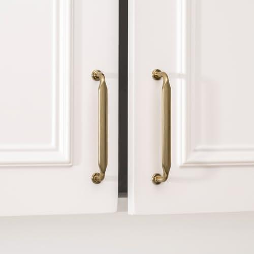 Goldenwarm 10 Pack 5 Inch Champagne Bronze Cabinet Pulls Kitchen Cabinet Handles Solid Zinc Alloy Pulls for Cupboard, Bathroom, Drawer & Dresser