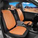 LINGVIDO Car Seat Covers for Front Seats (2 Seats) - Premium Perforated Nappa Leather,Waterproof Shield, Omni-Adapt Fit for SUVs Sedans, Ideal for Rideshare & Pets
