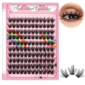 Bodermincer Lashes Clusters Extension Kit lash Clusters Lashes Wispy Eyelash Extension (14mm)
