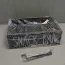 Snack Organizer for Countertop, 4 Compartments Snack Containers with Handles, Wooden Snack Stand for Kitchen Pantry Organizer and Storage., Balck