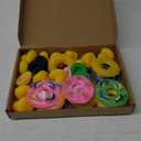 12 Set Mini Rubber Ducks Dashboard with Mini Swim Ring Sun Hat Necklace and Sunglasses, Yellow Duck Bath Ornaments for Car Decor Accessories