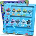 Montessori Wooden Magnetic Maze Board, Ocean-Themed Double-Sided Toy for Letter, Color, and Number Matching, Educational Christmas Birthday Party Gift for Boys and Girls Ages 3-5 4-8