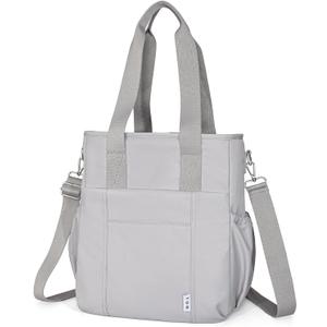 NOL Insulated Lunch Bag for Women, Large Spacious Lunch Tote Bag With Removable Adjustable Shoulder Strap with Multi Pockets, Leakproof Cooler Bag,Lightweight Nylon Waterproof Lunch Box For Work,Gray