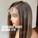 13x6 Lace Front Wigs Honey Blonde Hightlight Fashion Glueless Wig Pre-layered 30 Inch Long Straight with Wavy End HD Lace Free Part Frontal Wig Pre Plucked with Babyhair Tiny Knots Lace Part