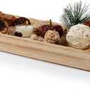 16" Long Wooden Dough Bowl for Home Decor - Rustic Farmhouse decorative bowl, Wood Bowl Kitchen Table Decor, Dining Room Centerpiece with Natural Wood Grain