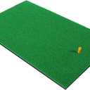 Golf Practice Hitting Mat With Rubber Tee Holder - Realistic Grass Putting Mat, Portable Outdoor Sports Training Turf for Indoor Office (12"x24")