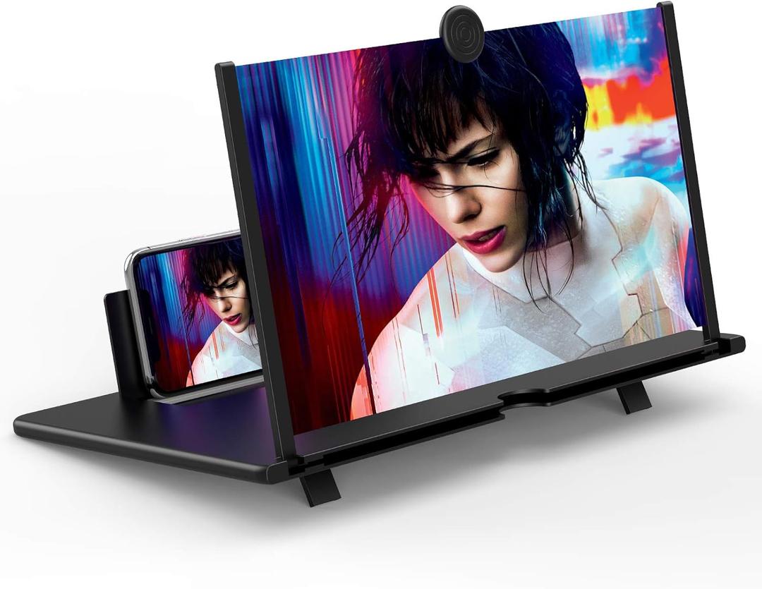 14" Screen Magnifier  3D HD Cell Phone Magnifing Screen Enlarger Projector for Movies Videos and Gaming  Foldable Phone Stand Holder with Screen Amplifier Compatible with All Smartphones