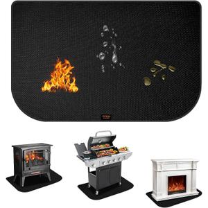 Under Grill Mats for Outdoor Grill, 42 x 24 inch Double-Sided Fireproof Grill Pad for Fire Pit, Oil-Proof Waterproof Fireplace Mat Fire Pit Mat for Decks and Patios