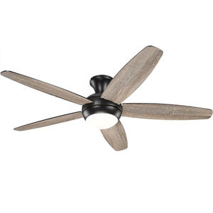 YOUKAIN Low Profile Ceiling Fan With Light, 52 Inch Smart Ceiling Fan With Light, Indoor/Outdoor Black Flush Mount Ceiling Fan With Remote & App Control, 52-YJ236-BK