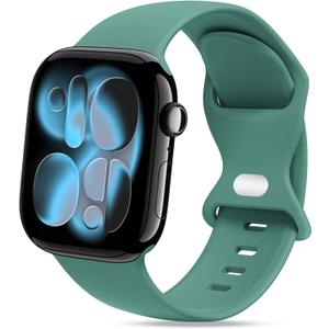 2 x STG Sport Silicone Bands Compatible with Apple Watch Band Ultra 3/2/1 49mm, Series 11/10 46/42mm, 9/8/7 45/41mm, SE 6/5/4 44/40mm, 3/2/1 42/38mm S/M M/L for Women Men