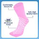 HCS Non-Slip Hospital Socks with Grips for Women & Men (6 Pairs) - 360 All-Around Tread Non-Slip Sock for Elderly/Seniors - Hospital Grip Socks, Fall Risk Patient Slippers (Pink, Regular)