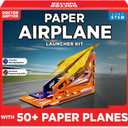 Doctor Jupiter Paper Airplane Book Kit, Crafts for Kids Ages 6+ | Birthday Gift Ideas for 6-7-8-9-10-11-12 Year Old Boys & Girls | Learning & Educational STEM Toy with 50 Paper Airplanes and Launcher
